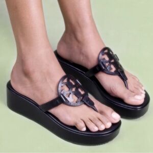 Tory Burch Miller Wedge Sandal in Perfect Black